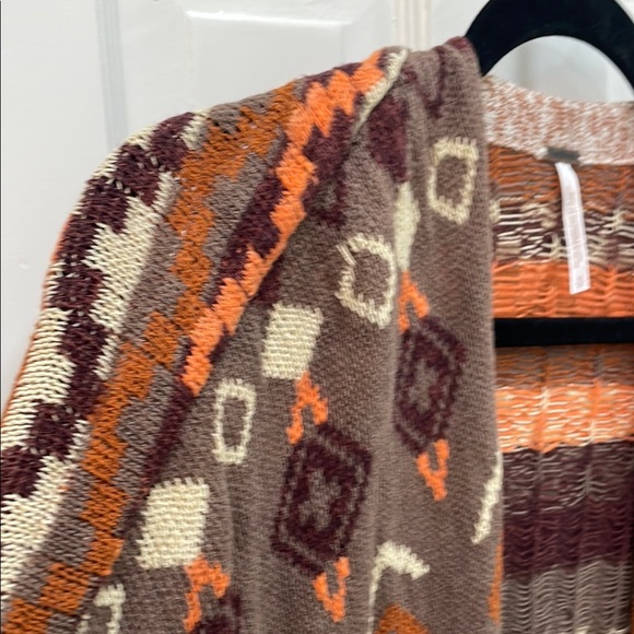 Free People Landmark Oversized Boho Cardigan Duster in Brown and Orange Size S - Picture 6 of 10